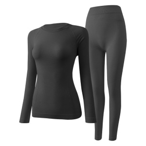 5A运动保暖内衣女大码无缝圆领紧身发热秋衣秋裤秋冬保暖套装_230