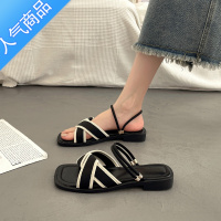 SUNTEK法式仙女风平底凉鞋女夏外穿气质配裙子2023新款百搭罗马凉拖