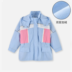 [1件3折]铅笔俱乐部秋冬新款女童外套中大童加厚双层上衣儿童保暖防风