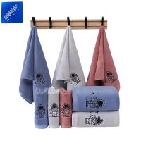 安居先森热卖“我家有个宇航员”新疆长绒棉刺绣抹布毛巾两用36*75cm 蓝(条)