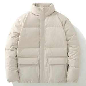 冬季新款男士羽绒服韩版潮流简约百搭立领加厚保暖面包服休闲外套