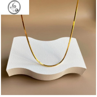 JiMi方形蛇骨项链ins风轻奢金色choker链条镀金锁骨链银银颈链叠戴