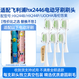 适配飞利浦HX244B/HX244P电动牙刷头hx2446/UOOHA海伦悠果替换头