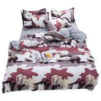 美帮汇大学宿舍单人床三件套迷彩被套潮流个性风 床单四件套被子套装