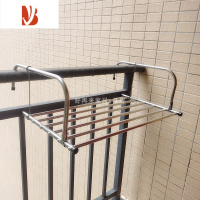 三维工匠阳台晾衣器免打孔防盗窗室外晾晒杆护栏窗外晾衣架置物架晒鞋架