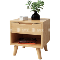 鑫星奈XXN4030703实木床头柜简约床边柜子收纳柜储物柜 斜脚单抽款