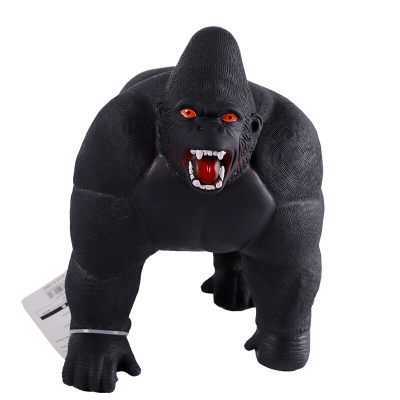 仿真动物玩具模型套装软胶发声野生动物园老虎狮子熊猫马男孩女孩儿童早教认知玩具摆件发声猩猩54.5CM