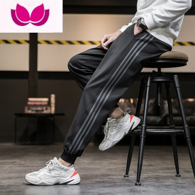 七斓裤子男2022宽松运动潮流束脚帅气百搭春装学生帅气休闲卫裤