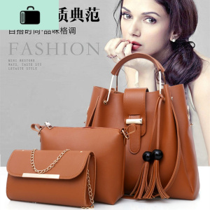 新款女包斜挎包高级质感小仙女流苏百搭单肩手提包三件套水桶包包NEW LAKE女士单肩包