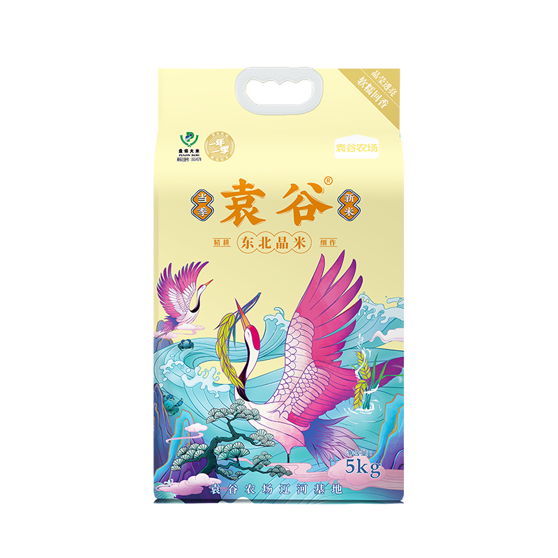 袁谷大米 25年新米 东北晶米东北蟹田碱地圆粒香米珍珠米十斤 东北晶米10斤