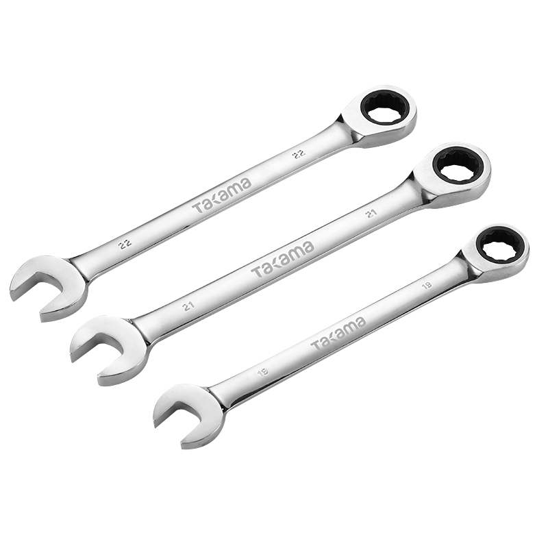 高松 takama两用扳手汽修梅花开口呆扳手镜面棘轮两用快速扳手套装工具 22mm(619522)
