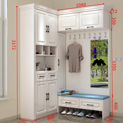 四门两抽鞋柜 右转角鞋柜(尺寸可) 框架结构组装