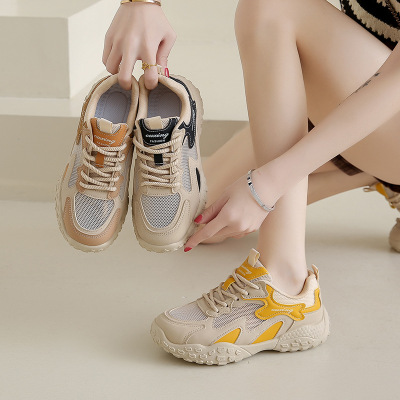 2025春季新款韩版透气阿甘鞋女ins学生休闲鞋女厚底跑步女鞋