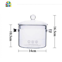 双耳透明玻璃炖锅家用燃气可高温电磁炉专用日式明火高硼硅小汤锅 FENGHOU 双耳中号1.7升