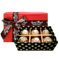 Ferrero/费列罗进口巧克力结婚喜糖巧克力6粒蝴蝶结礼盒结婚喜糖零食品
