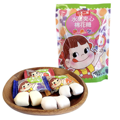 不二家水果味夹心棉花糖袋装82.8g儿童休闲零食结婚婚庆喜糖