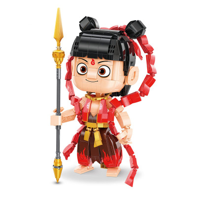 乐高哪吒之魔童降世小颗粒拼装方头仔积木公仔模型益智拼插哪咤玩具男