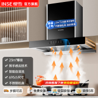 樱雪(INSE)F2529家用厨房顶吸式大吸力油烟机23立方爆炒排烟机一级能效挥手控制自清洗 不锈钢机身