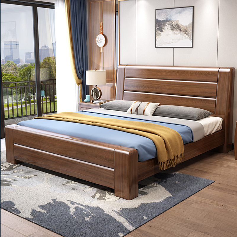 臻远 ZY-SMC-115 现代简约实木床双人床 1.8米简约床