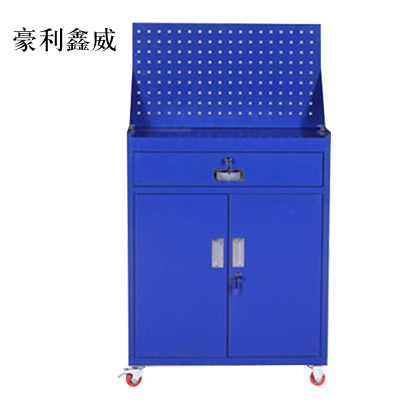 豪利鑫威工具柜加厚铁皮储物柜工厂车间用带抽屉汽修多功能收纳柜蓝色一斗小柜含轮子