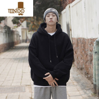YANXU纯色厚400g卫衣男美式高街潮牌oversize连帽外套cityboy