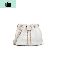 水桶包包女2020新款潮夏天高级感洋气百搭ins链条包女单肩斜挎包NEW LAKE 粼光白女斜挎包