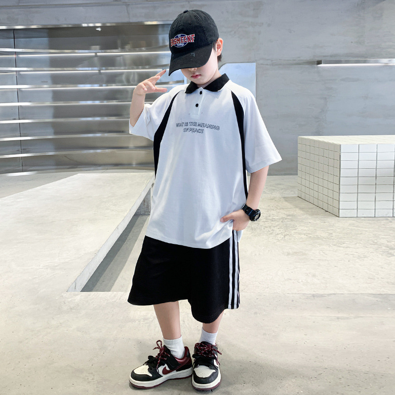 男童夏装套装2025新款儿童夏季短袖薄款运动休闲POLO衫夏款大童潮