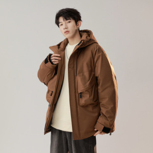 男装秋冬季黑金石墨烯情侣棉衣男女同款潮牌百搭连帽工装棉服外套