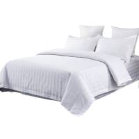 柔美被套240*180cm全棉斜纹贡缎(白色)条