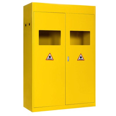 臻远气瓶防爆柜 黄色三瓶无报警器
