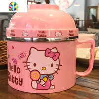 可爱卡通小学生儿童不锈钢保温饭盒便当盒碗筷套装防烫带盖泡面碗 FENGHOU 浅蓝色叮当猫限量版