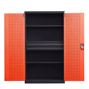 东升顺重型工具柜加厚物件工具储物柜工厂铁皮柜汽修厂零件收纳柜橘色四层二抽带挂板