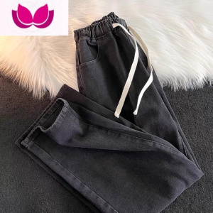 七斓复古牛仔裤男宽松直筒港风加绒阔腿美式休闲百搭潮牌长裤子男