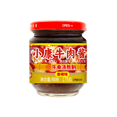 小康(XIAOKANG) 牛肉酱香辣味175克/瓶 辣椒酱佐餐下饭酱拌米饭拌面火锅蘸酱