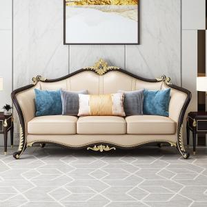 森美人美式轻奢实木沙发组合欧式沙发简欧123客厅别墅家具