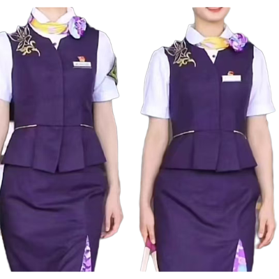 天富星 乘务员制服马甲裙子定制套装 女款 套