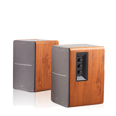 EDIFIER/漫步者 R1200TII 重低音多媒体电脑音箱台式2.0木质书架音响家用 胡桃木