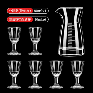 [补贴10%]玻璃杯小酒杯二两白酒杯带刻度家用钢化玻璃2两3两分酒器套装一口杯两杯