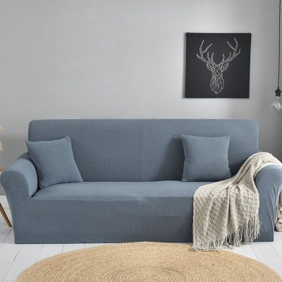 弹力沙发套卍能套四季沙发垫现代简约客厅沙发罩防尘保护罩通用 蓝蒂灰 L码[三人位190-230cm]