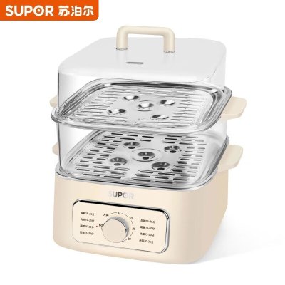 苏泊尔电蒸锅ZN23FK30家用电锅大容量可视电煮锅电蒸箱蒸包子锅多功能锅 9.3升大容量