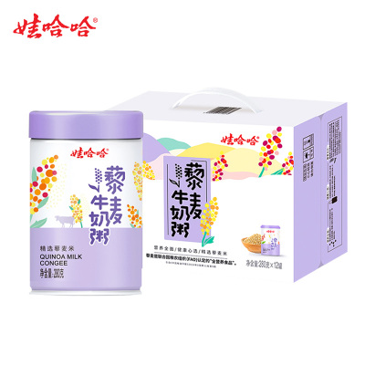 娃哈哈官方-娃哈哈藜麦牛奶食品粥280g*12罐早餐营养速食粥方便粥哇哈哈即食藜麦牛奶280g