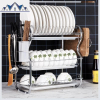 上新不锈钢厨房置物架碗架沥水架放碗筷碗碟盘子沥碗柜收纳盒家用 三维工匠