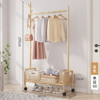 家时光简易晾衣架落地折叠室内阳台卧室挂衣室内衣帽架床尾边放衣服神器