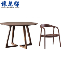 豫龙都 实木圆桌 90cm+二椅套