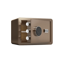 臻远 ZY40618093 小型保险柜密码保险箱全钢防盗保管箱 25cm咖色电子密码款