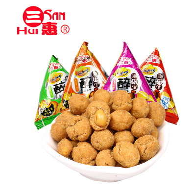 三惠多味花生醉酒花生米豆500g盒装休闲零食坚果炒货三角包食品