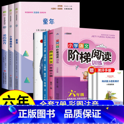[赠小册子]六年级上册必读+作文+阅读理解+字帖+计算题 [正版]童年高尔基六年级上册必读课外书快乐读书吧全套2册人教版