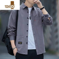 YANXU男士长袖衬衫夏季薄款休闲宽松衬衣韩版潮流百搭外套上衣男装