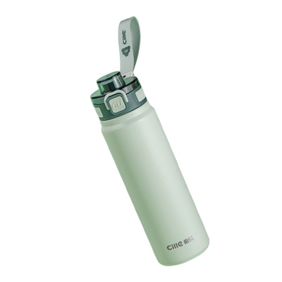 希乐保温杯570ml不锈钢内胆便携吸管奶绿XB-24126