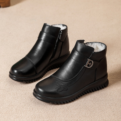 新款加厚羊毛棉鞋圆头舒适软底耐穿女鞋中老年妈妈鞋厂家直销